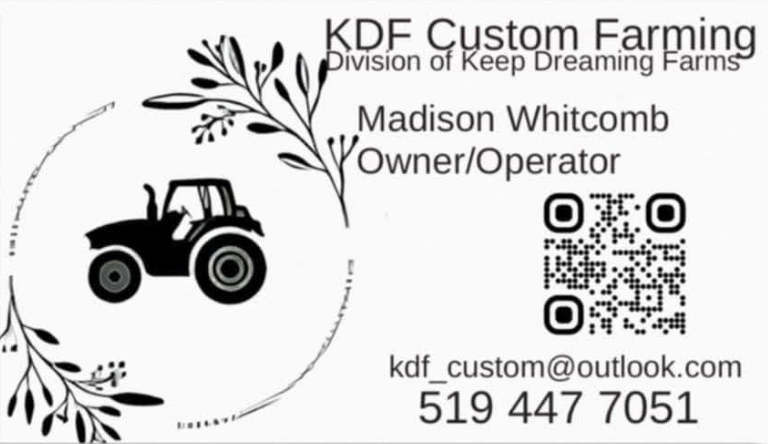 KDF Custom Farming Logo - Tara, Ontario